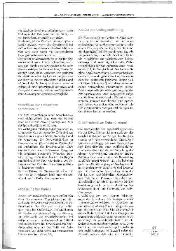 Vorschauseite 3: Die Entwöhnung von der Trachealkanüle- Dekanülierungsmanagement