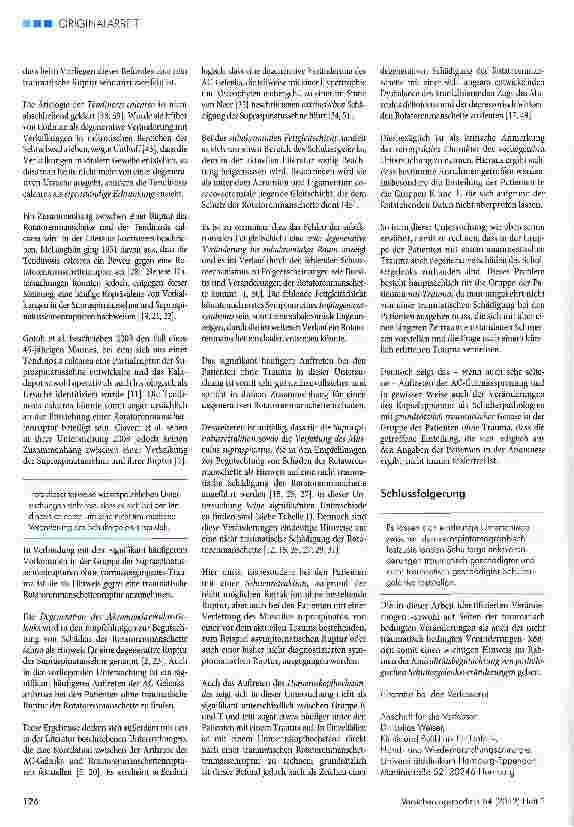 Vorschauseite 5: Kernspintomographische Kriterien zur Unterscheidung von traumatischen und nicht traumatischen Rotatorenmanschettenrupturen