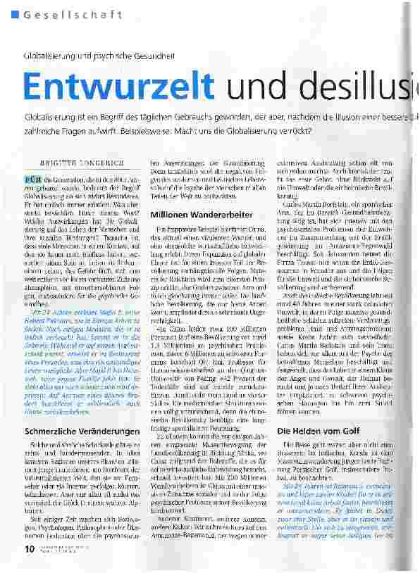 Vorschauseite 1: Entwurzelt und desillusioniert
