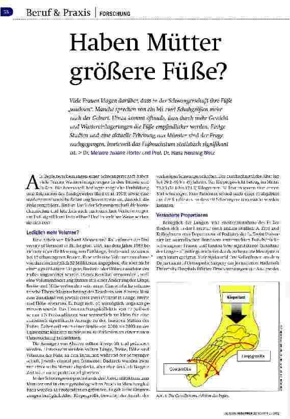 Vorschauseite 1: Haben Mütter größere Füße?