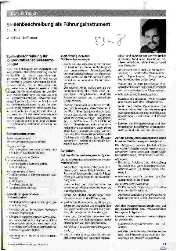 Vorschauseite 1: Stellenbeschreibung als Führungsinstrument
