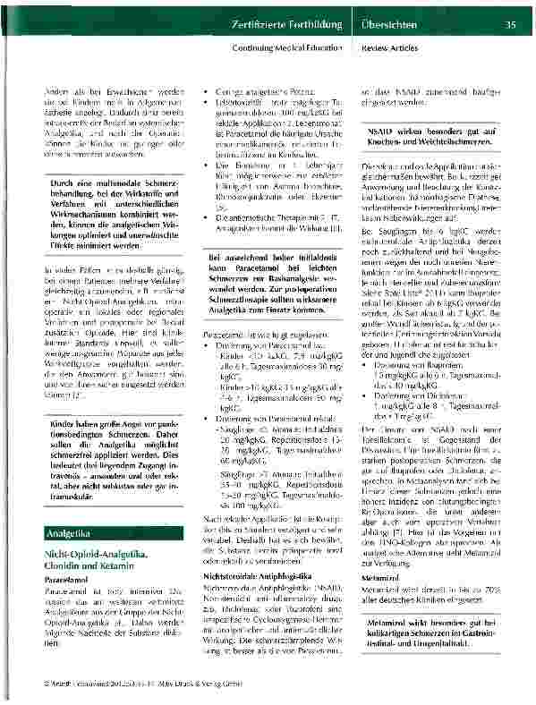 Vorschauseite 3: Perioperative Schmerztherapie bei Kindern