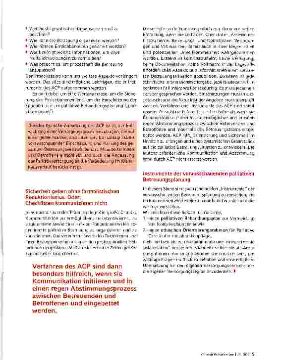 Vorschauseite 3: Vorausschauende Betreuungsplanung in Palliative Care