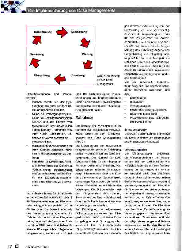 Vorschauseite 3: Die Implementierung des Case Managements im Rahmen der individuellen Pflegeberatung nach § 7a SGB XI bei der DAK Gesundheit