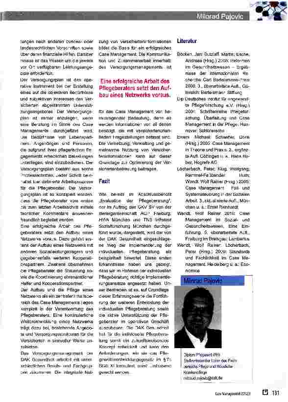 Vorschauseite 4: Die Implementierung des Case Managements im Rahmen der individuellen Pflegeberatung nach § 7a SGB XI bei der DAK Gesundheit