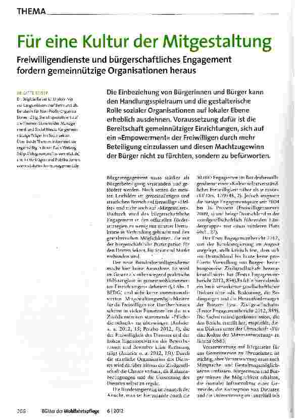 Vorschauseite 1: Für eine Kultur der Mitgestaltung