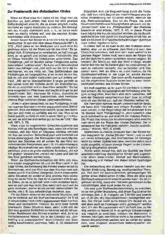 Vorschauseite 2: Pädagogische Probleme beim diabetischen Kind