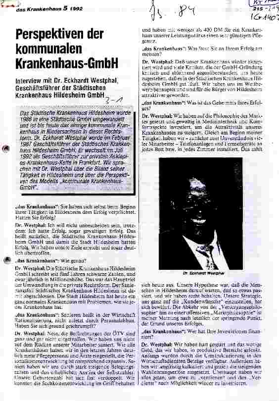 Vorschauseite 1: Perspektiven der kommunalen Krankenhaus-GmbH