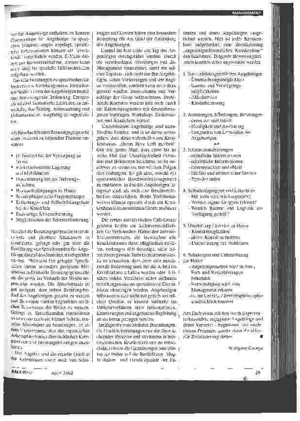Vorschauseite 2: Kontakt zur Außenwelt Angehörigenmarketing