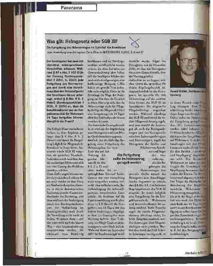 Vorschauseite 1: Was gilt: Heimgesetz oder SGB XI?