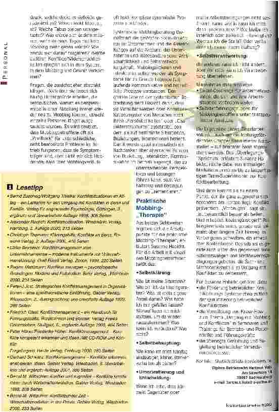 Vorschauseite 3: Konflikte am Arbeitsplatz Teure Leistungsbremsen in heikler Zeit