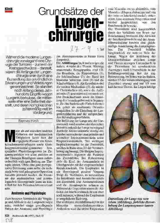 Vorschauseite 1: Grundsätze der Lungenchirurgie