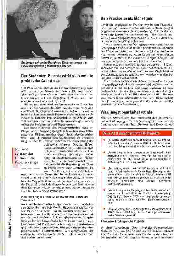 Vorschauseite 2: Aus dem Elfenbeinturm in den Pflegealltag