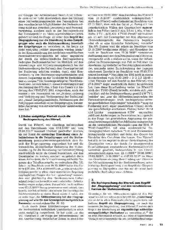 Vorschauseite 2: Die Mitbestimmung des Personalrats bei der Stufenzuordnung