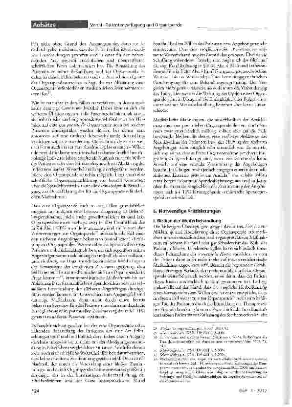 Vorschauseite 4: Patientenverfügung, Therapiebegrenzung und Organspende
