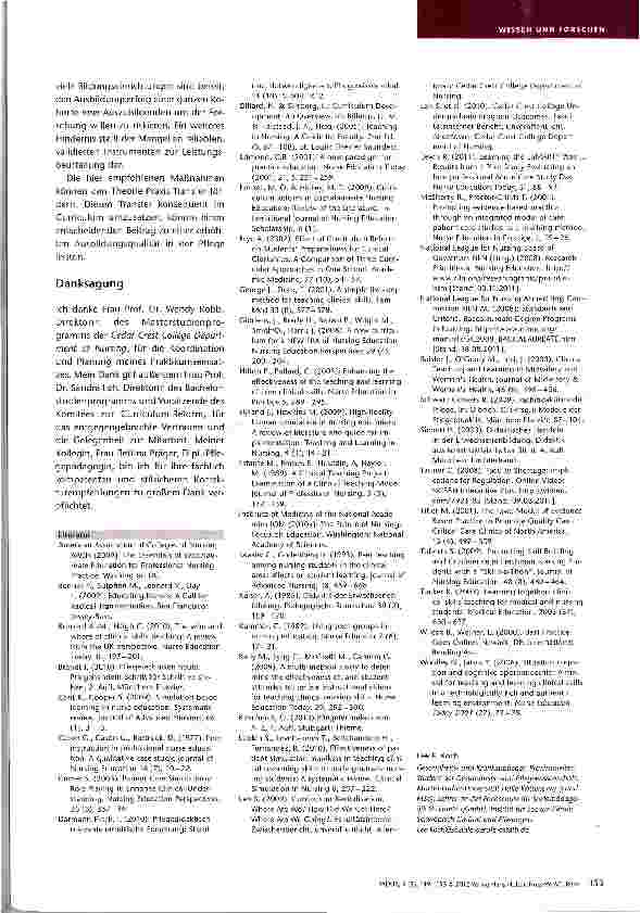 Vorschauseite 5: Theorie-Praxis-Transfer in der Pflegeausbildung Evidenzbasierte Curriculum-Reformen: Ein Beispiel aus den USA
