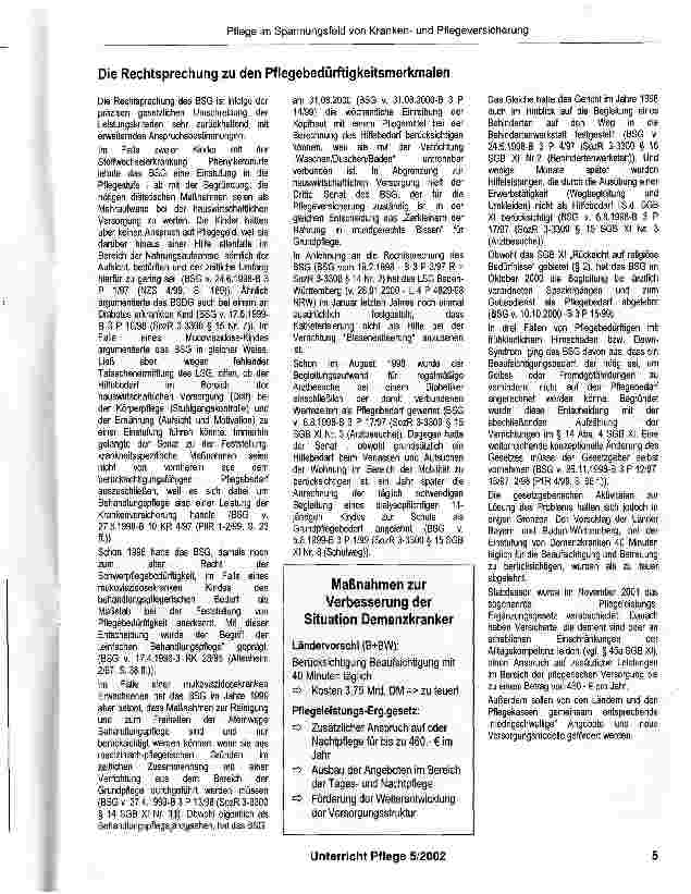 Vorschauseite 4: Häusliche und stationäre Pflege im Spannungsfeld zwischen Krankenund Pflegeversicherung