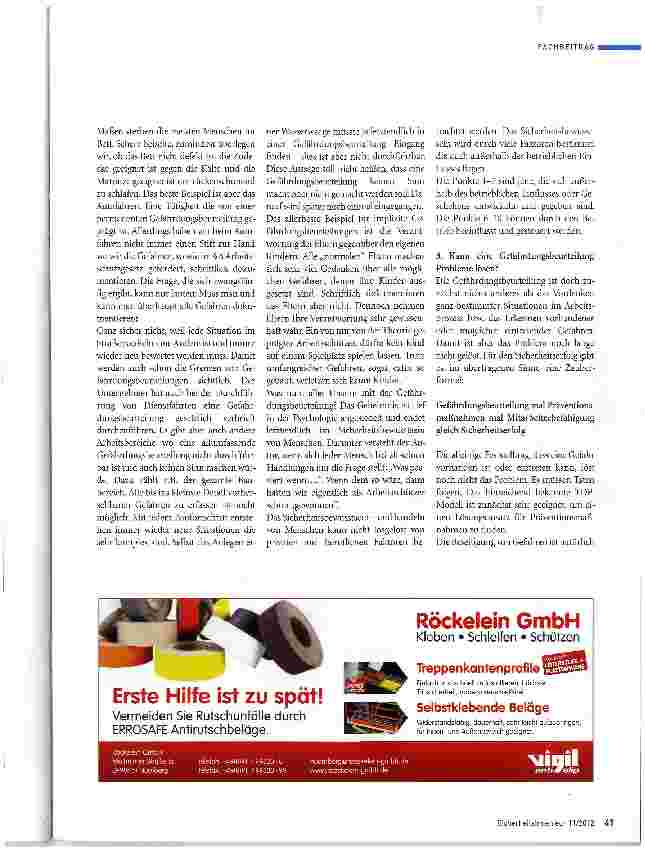 Vorschauseite 4: Gefährdungsbeurteilung - die Wunderpille?