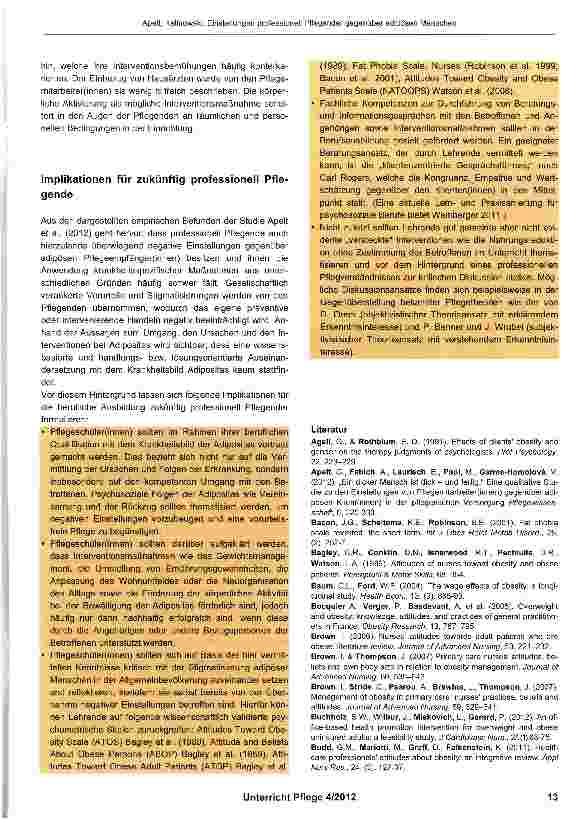 Vorschauseite 4: Die Einstellungen gegenüber adipösen Menschen - eine Herausforderung für professionell Pflegende