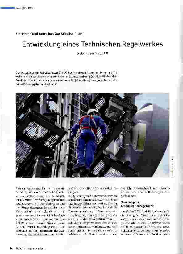 Vorschauseite 1: Entwicklung eines Technischen Regelwerkes