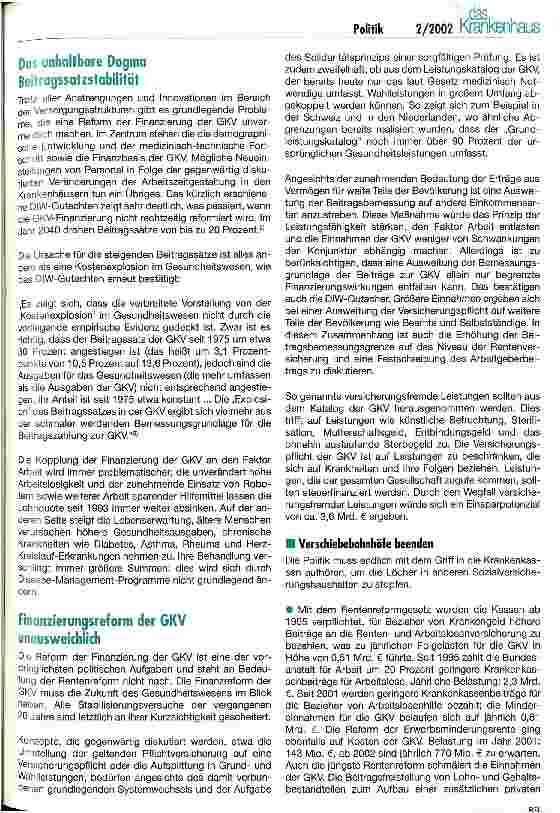 Vorschauseite 3: Die Balance muss stimmen Mehr Wirtschaftlichkeit der Leistungen ebenso nötig wie Verbesserung der Einnahmen