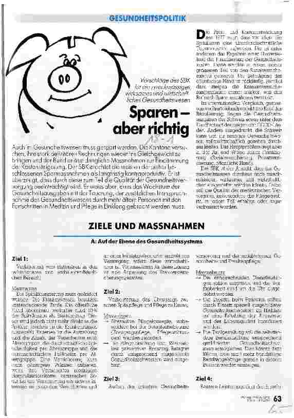 Vorschauseite 1: Sparen - aber richtig