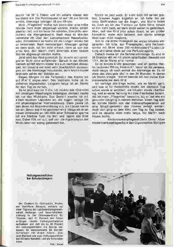 Vorschauseite 5: Bericht über die dreitätige Pflege eines Kindes auf der Intensivpflegestation