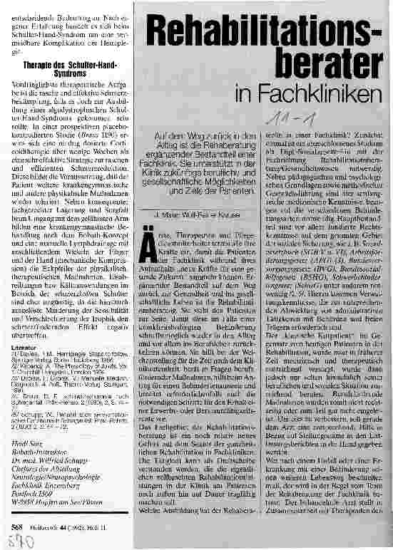 Vorschauseite 1: Rehabilitationsberater in Fachkliniken