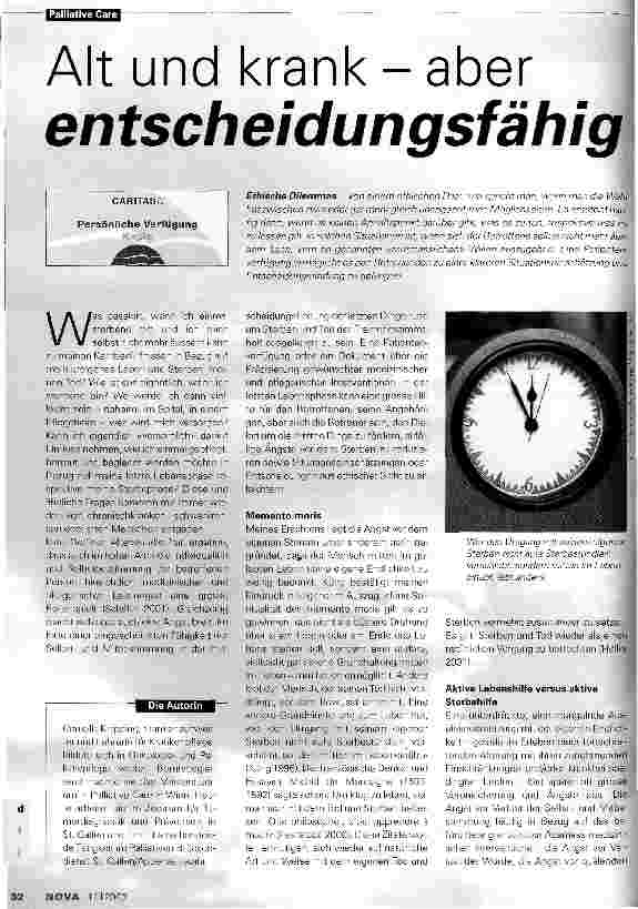Vorschauseite 1: Alt und krank - aber entscheidungsfähig Ethische Dilemmas