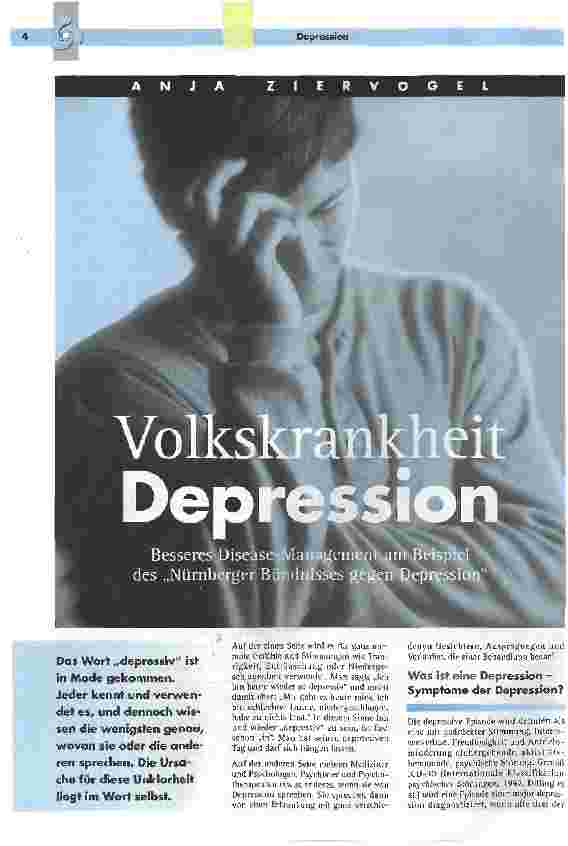 Vorschauseite 1: Volkskrankheit Depression