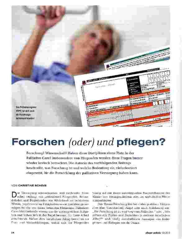 Vorschauseite 1: Forschen (oder) und pflegen?