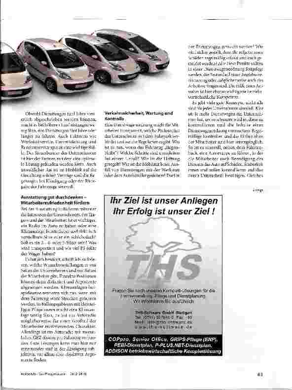 Vorschauseite 2: Die tun was: Autos in ambulanten Diensten