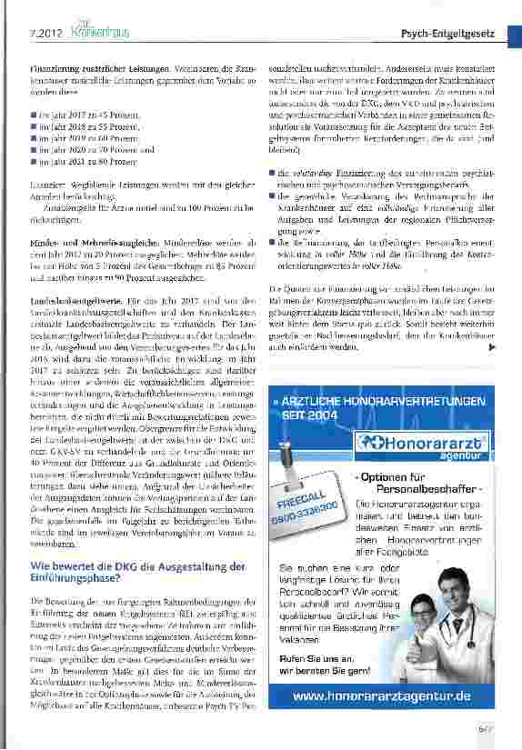 Vorschauseite 3: Das Psych-Entgeltgesetz: Was bringt es für die Krankenhäuser?