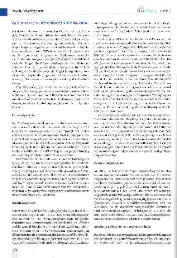 Vorschauseite 4: Das Psych-Entgeltgesetz: Was bringt es für die Krankenhäuser?