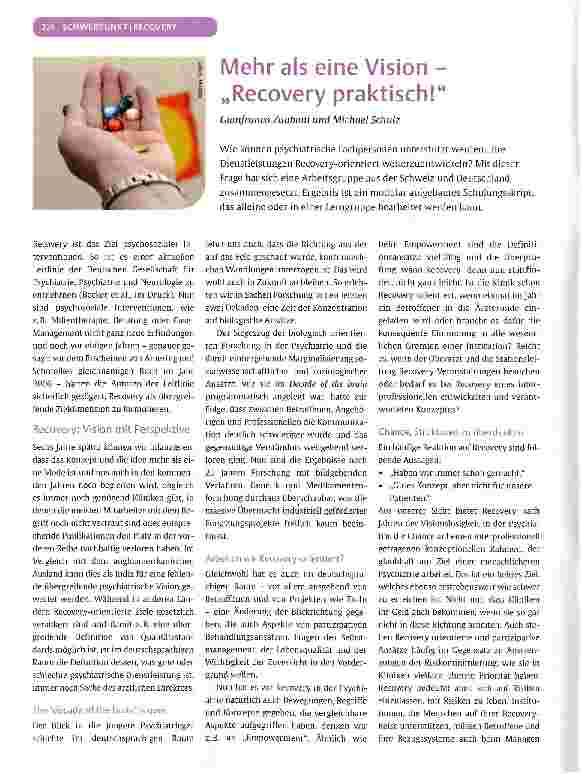 Vorschauseite 1: Mehr als eine Vision „Recovery praktisch!