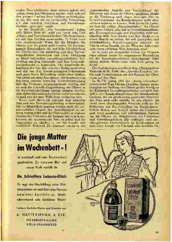 Vorschauseite 2: Die Aussprache - Nochmals: Zur Stellung der Oberin in der Krankenanstalt