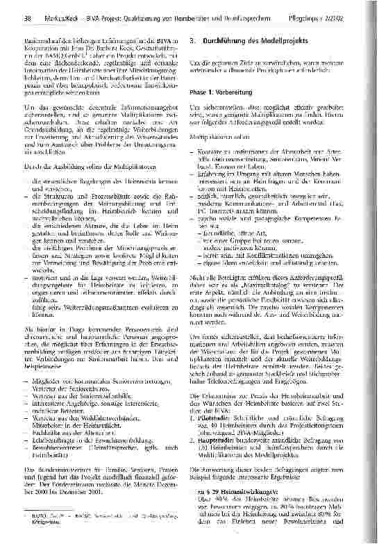 Vorschauseite 2: BIVA-Projekt: Qualifizierung von Heimbeiräten und Heimfürsprechern durch Multiplikatoren