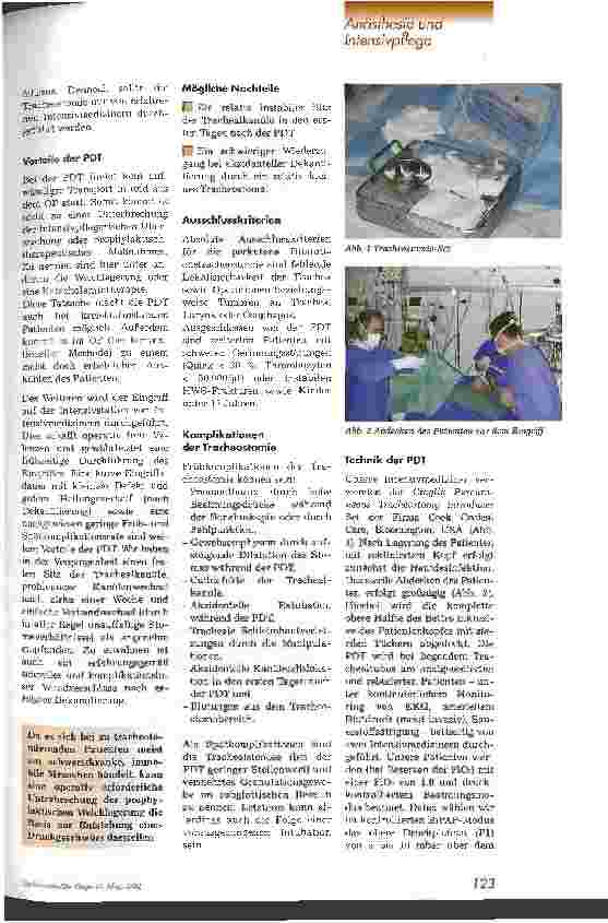 Vorschauseite 2: Die Perkutane Dilatationstracheostomie aus pflegerischer Sicht
