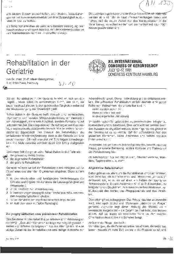 Vorschauseite 1: Rehabilitation in der Geriatrie