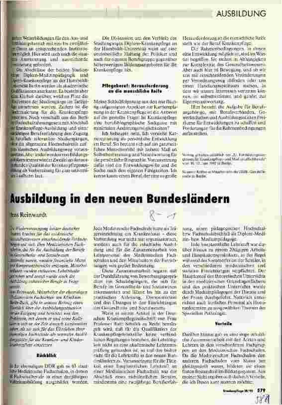Vorschauseite 1: Ausbildung in den neuen Bundesländern