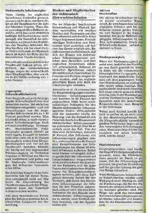 Vorschauseite 3: Paravasate unter periphervenösen Infusionen Können sie durch elektronische Infusionsgeräte verhindert werden?