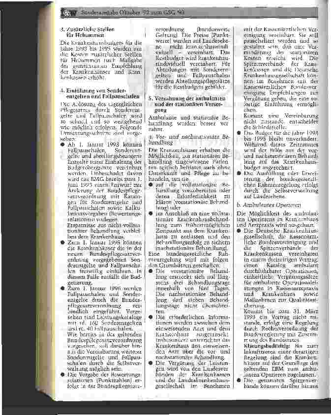 Vorschauseite 2: Eckpunkte für den Entwurf eines Gesundheits-Strukturgesetzes 1993 der Fraktionen der CDU/CSU,SPD und F.D.P.