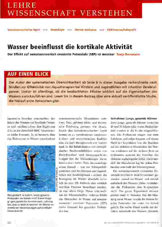 Vorschauseite 1: Wasser beeinflusst die kortikale Aktivität