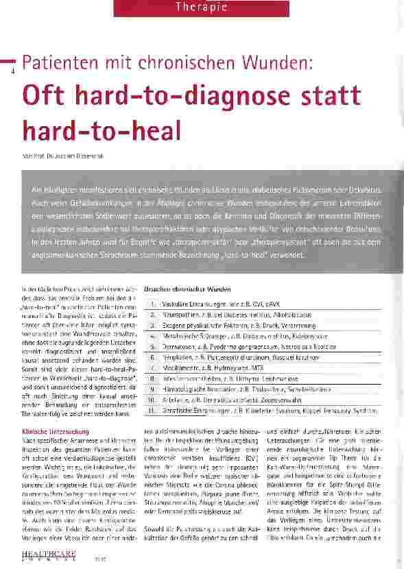 Vorschauseite 1: Oft hard-to-diagnose statt hard-to-heal