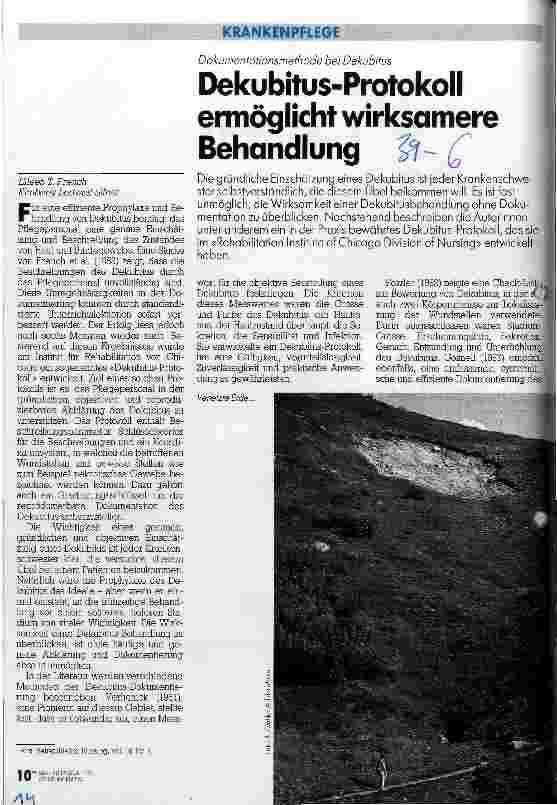 Vorschauseite 1: Dekubitus-Protokoll ermöglicht wirksame Behandlung