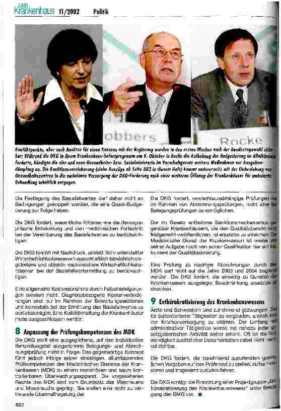 Vorschauseite 3: Krankenhaus-Sofortprogramm: Dringende Rechtsanpassung für den Krankenhausbereich Forderungen der DKG / Kurzfassung