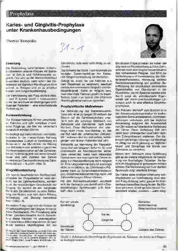 Vorschauseite 1: Kariesund Gingivitis-Prophylaxe unter Krankenhausbedingungen