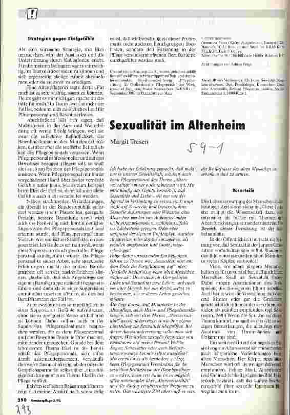 Vorschauseite 1: Sexualität im Altenheim