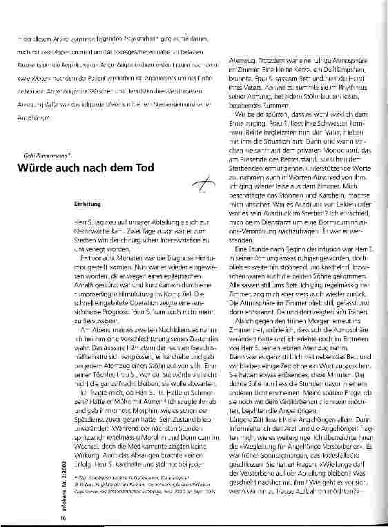 Vorschauseite 1: Würde auch nach dem Tod