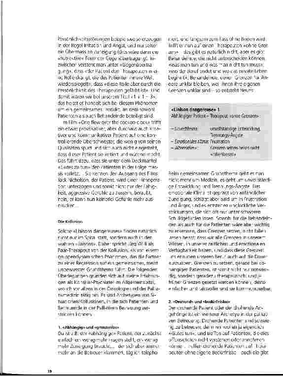Vorschauseite 2: 1 + 1 = 3, oder Liaisons dangereuses in der Palliativen Betreuung